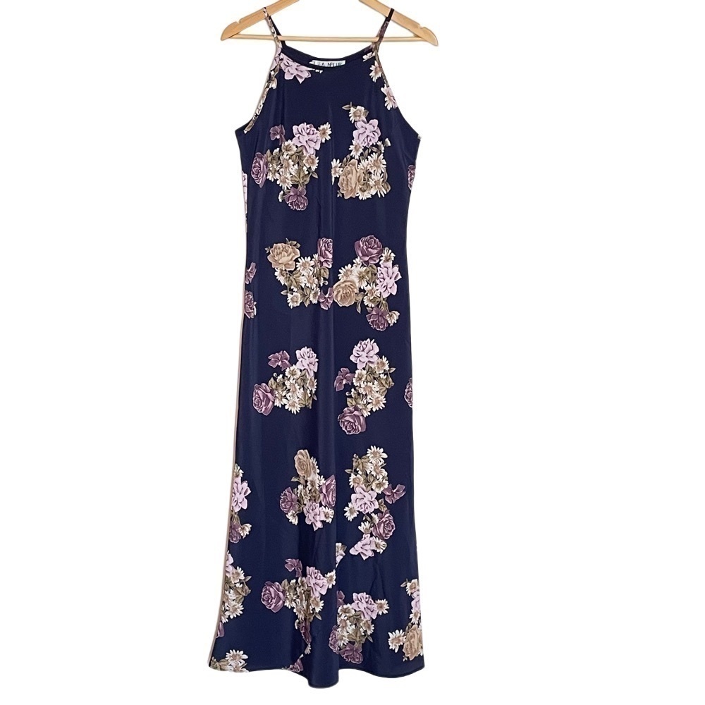 Vintage La Belle Floral Maxi Long Slip Dress